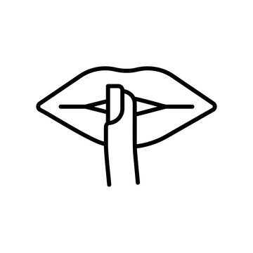 recommend clip art: Keep silent icon with lips and finger