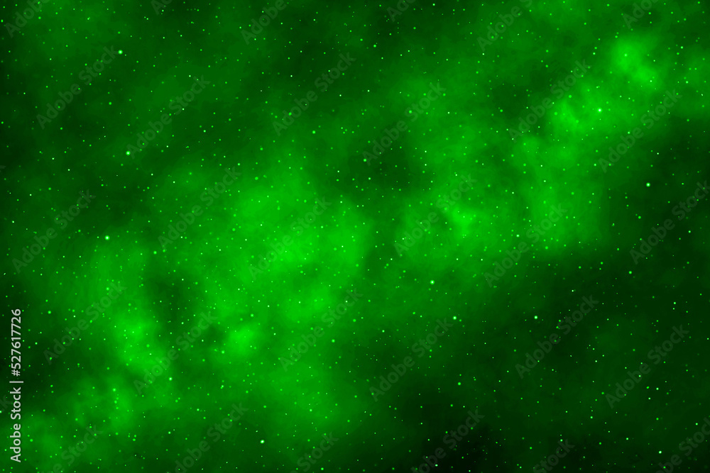 Wall mural green galaxy space background. starry night sky background. night sky with stars.