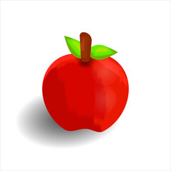 realistic red apple vector design