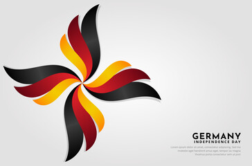 Amazing Germans Independence day design background with wavy flag vector.