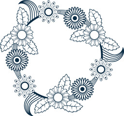 mandala circle frame coloring page,