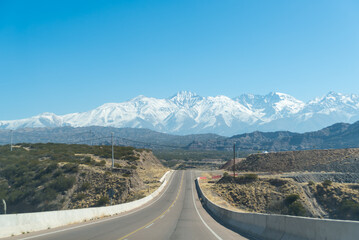 landscape of route between mountains