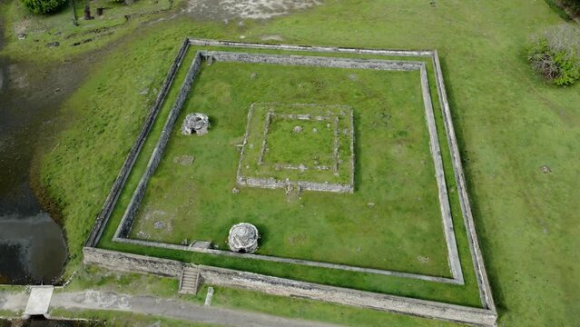 Aerial View of Historic Indra Patra Fortress in Aceh, Indonesia