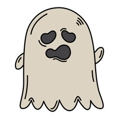 Halloween ghost icon cartoon.