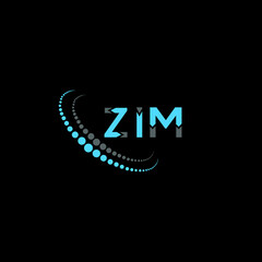 ZIM letter logo creative design. ZIM unique design.
