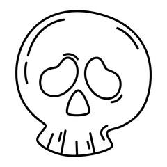 Human skull line icon.