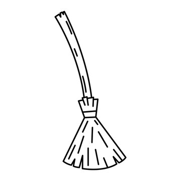 recommend clip art: Witch broom halloween outline icon.
