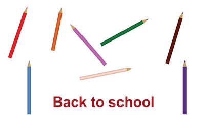 Welcome back to school background with pencils, Concept of education banner with back to School lettering design Vector