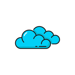 Weather forecast clouds icon, color outline vector symbol for cloudy overcast. Weather forecast and meteo climate app widget with thin line clouds