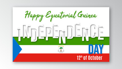 Happy Equatorial Guinea independence day october banner celebration