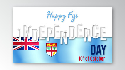 Happy Fiji independence day october banner celebration