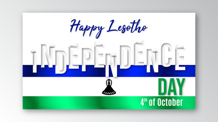Happy Lesotho independence day october banner celebration