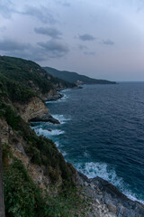 Coast line in mount Athos in Greece