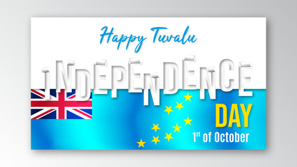 Happy Tuvalu independence day october banner celebration
