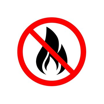 No Fire Flame Sign Icon 