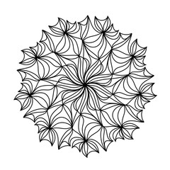 Fototapeta premium Mandala, basic and simple. Coloring Book. Digital drawing. Book Page.