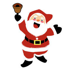 Drawing of Santa Claus with bell on hand at Christmas time. ,wallpaper, greeting card.