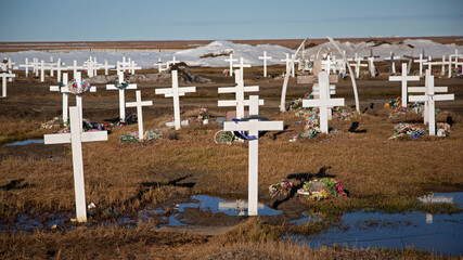 Eskimo cemetery of Utqiagvik, Alaska