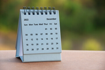 December 2022 calendar with customizable space for text or ideas. Copy space