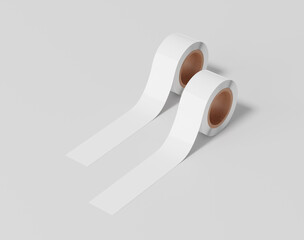 The roll tape mockup, White roll sticker, 3d rendering, 3d render