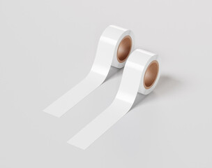 The roll tape mockup, White roll sticker, 3d rendering, 3d render