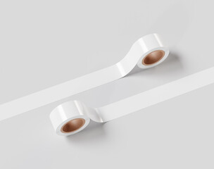 The roll tape mockup, White roll sticker, 3d rendering, 3d render
