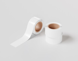 The roll tape mockup, White roll sticker, 3d rendering, 3d render