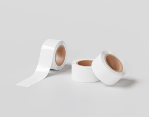 The roll tape mockup, White roll sticker, 3d rendering, 3d render