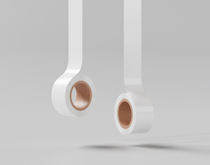 The roll tape mockup, White roll sticker, 3d rendering, 3d render