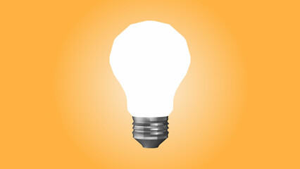 White lightbulb on yellow background	

