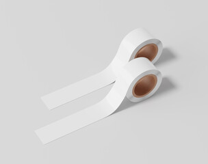 The roll tape mockup, White roll sticker, 3d rendering, 3d render