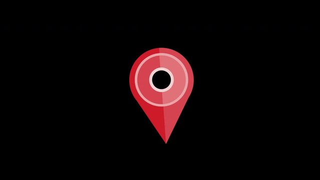 location pin icon motion graphics animation with alpha channel, transparent background, ProRes 444