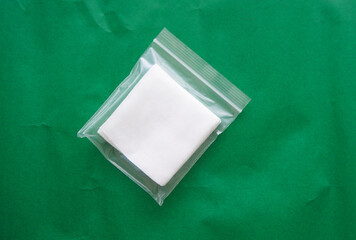 sterile medical gauze in aip bag for derssing wound concept