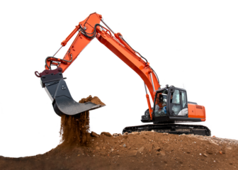 Bagger arbeitet auf einer Baustelle