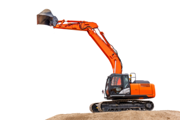 Bagger arbeitet auf einer Baustelle