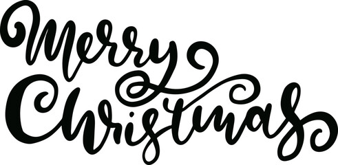 Merry Christmas. Grunge modern brush lettering design. Typography vector illustration.