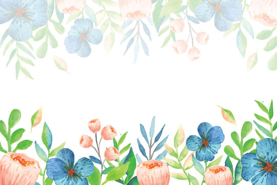  flower watercolor frame background