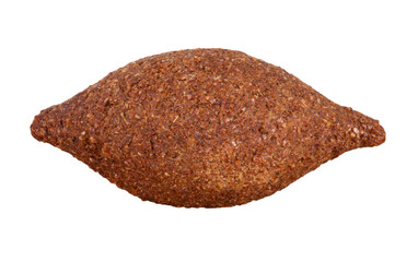 Kibe. Traditional Brazilian snack food. Isolated on defocused fire in the background. Copy space.