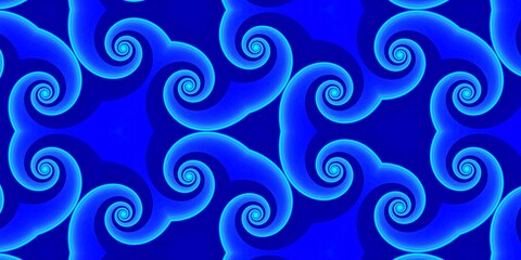 pattern and design in royal blue with neon glowing edges