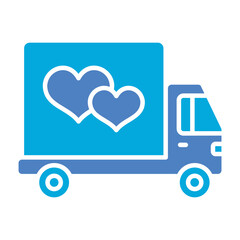 Delivery Truck Glyph Two Color Icon