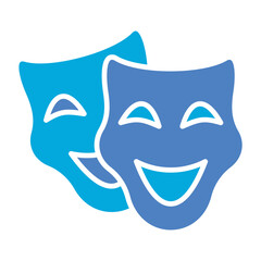 Theater Masks Glyph Two Color Icon
