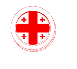 Obraz premium Georgia Flag vector hand drawn,Georgian lari vector hand drawn
