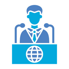 Conference Glyph Two Color Icon