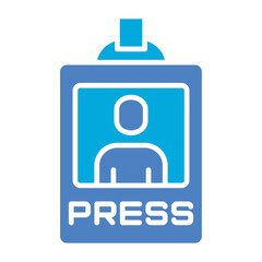 Press Pass Glyph Two Color Icon