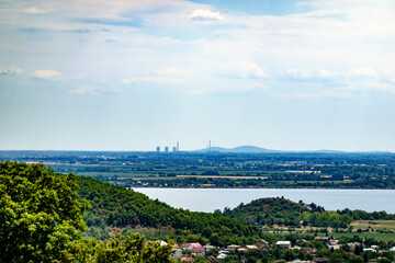 Fototapeta premium View from Vinne Castle on the surrounding environment in the background of Zemplinska Sirava in Slovakia