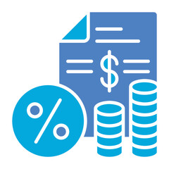 Interest Rate Glyph Two Color Icon