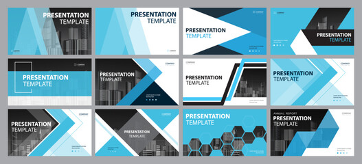 set abstract business presentation cover background design template and cover page design for book magazine company profile report and social banner design concept - obrazy, fototapety, plakaty