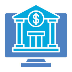Online Banking Glyph Two Color Icon