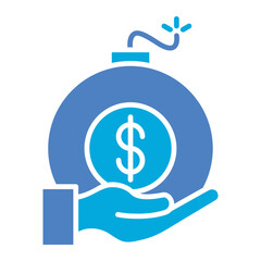 Debt Glyph Two Color Icon