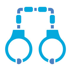 Handcuffs Glyph Two Color Icon